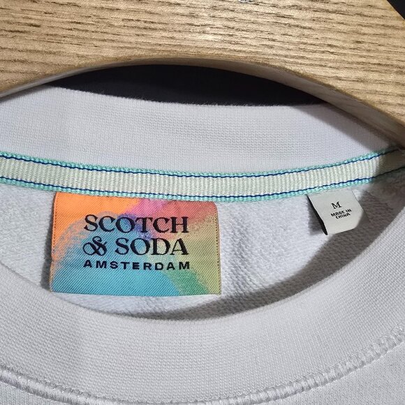 Scotch & Soda Amsterdam FOREVER SUMMER Embroidered Sweatshirt - White - Sz M* - Picture 4 of 5